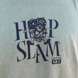 dark green tee shirt with Hopslam logo in black and small Bell's logo beneath