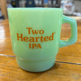 Jade green mug with 'Two Hearted IPA' text in orange