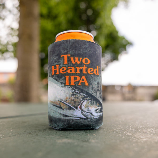 Can coozie with Two Hearted IPA logo can art