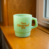 Jade green mug with 'Two Hearted IPA' text in orange