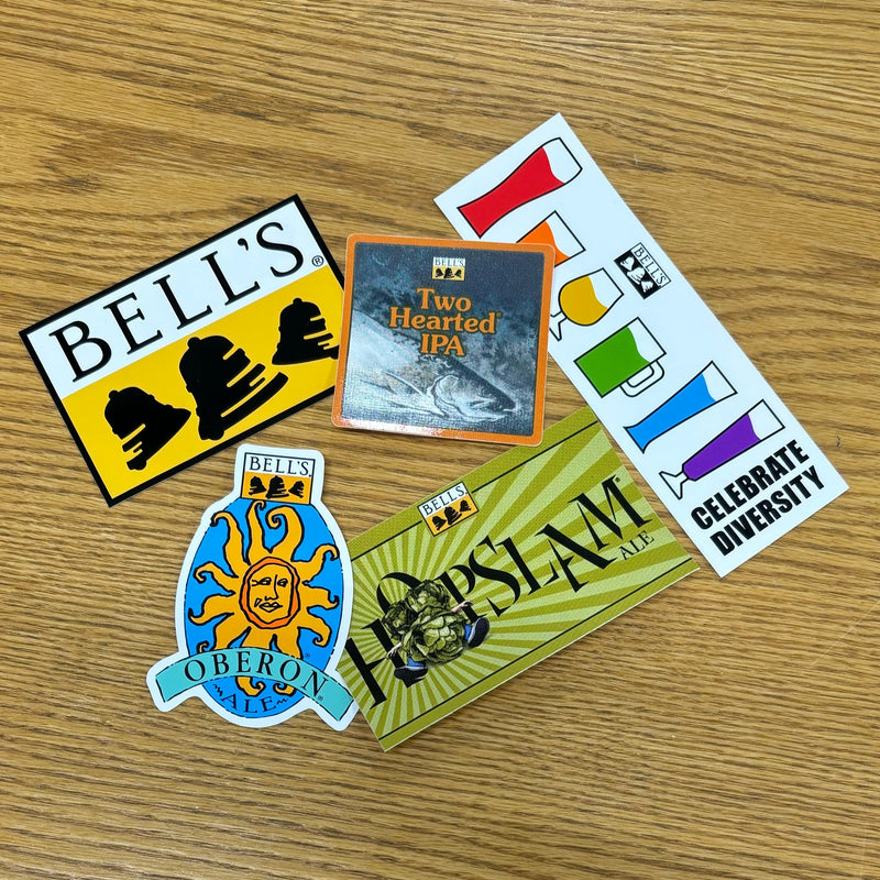 Assortment of logoed Bell's stickers