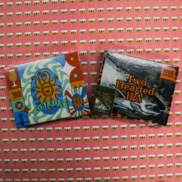 Oberon 1000 piece puzzle, two hearted 1000 piece puzzle, with Two Hearted playing cards and Oberon playing Cards